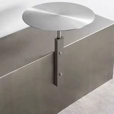 카페 벽 테이블 40cm (스테인리스 벽부착 사각 미니 원형 책상 파이프형) 벽테이블 선반, E. 브러시드 스테인리스 스틸 사각 튜브가 있는 30