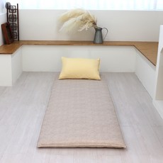 인터카마 멀티싱글 1인 가로70cm 두꺼운 양면 매트 3단접이식 바닥요 까는이불 12color, (70x195), 무지 아이보리