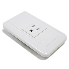 同立電工 接地插座 大面板 開關插座 單插座 雙插座 附蓋板 白色, 1個, 【A】接地插座單接 TL-1H