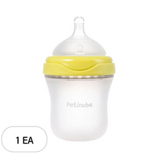 쁘띠누베 국내 제조 실리콘젖병, 옐로우, 180ml, 1개