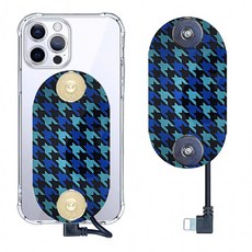 인씨네 오토바이 배달대행 범퍼 투명 젤리케이스와 아크릴블루 8핀 충전패드 딱판 찍판 자석거치대 충전용, 상세페이지 참조, 아이폰14 프로