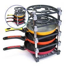 쌍문상회 PP 후라이팬 정리대 선반 거치대 수납 5단 후라이팬정리대 주방정리 후라이팬거치대 프라이팬정리대 주방수납 주방수납정리 40872EA, 본상품