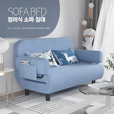 1인용 접이식 소파베드 원룸 거실 트랜디 데이베드 침대형 공간활용 패브릭 소파, 그린 전체 너비 100 x 전체 길이 190