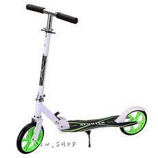 SW.SHOP 可折疊可調節高度滑板車，加寬踏板，耐磨大輪，防滑手柄, 【BB4】曲線板-白色, 1個