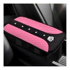 [ 1038326 ] 유어카 블링 크라운 자동차 센터 콘솔 매트 미끄럼 방지 및 방수 크리스탈 팔걸이 패드 프로텍터 SUV용 범용 녹 장식 쿠션 액세서리(핑크), 핑크, 1개