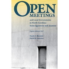 (영문도서) Open Meetings and Local Governments in North Carolina: Some Questions and Answers Paperback, Unc School of Government, English, 9781560118787