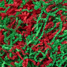 선물 상자용 바구니용 1LB 크링클 컷 종이 파쇄 필러 그린 & 레드 - 바구니 가방 크리스마스 연휴 포장용 잔디 쿠션 스터핑, Green & Red, 1개