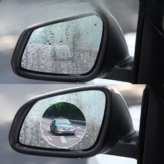 자동차 사이드미러 방수필름 코팅 빗물 김서림방지, 원형