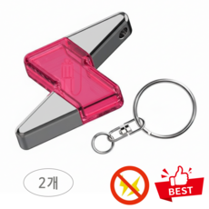 정전기 방지 키홀더 CAR-K01, 번개레드, 2개
