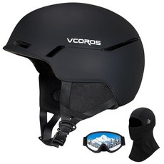 VCOROS 스키 고글 포함 헬멧 DXH-816 스노보드 남성 여성 스노우 스포츠 스키 스케이트 스노우보드용(매트 블랙 라지) 269326 8836162295, 라지, 매트 블랙 스키 고글(스키 마스크)