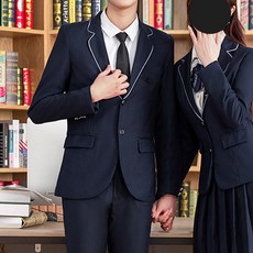 교복몰 (대여) 투버튼 화이트라인 남자 자켓 교복