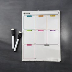 WL 컬러 주간 계획표 일정 보드 자석 화이트 메모 보드 판 마카2개포함 28x21, 본상품, 상세페이지 참조