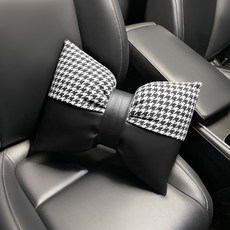 락톡마켓 차량용 리본 허리 목 쿠션, 1개, 블랙 허리쿠션