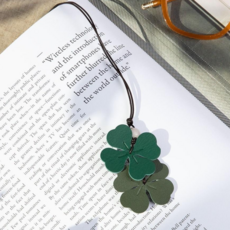 가띠 나뭇잎 책갈피 끈갈피 북마크 비즈 책갈피, 그린