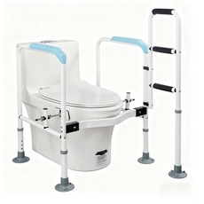 LADUTA 馬桶扶手 防滑穩固 高度可調 助力起身 長者孕婦適用, 雙用助力藍色大吸盤5擋, 1套