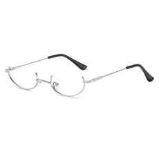 역반무테안경 타원형 여교사 반테 코스프레 안경프레임 블랙