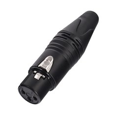 Stander 魔音傳腦 卡儂頭 XLR 3PIN 佳能頭 麥克風接頭 音響設備, 1個, 黑色母插頭
