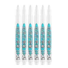 6Pcs 금속 마커 펜 아트 락 페인팅 DIY 사진 앨범 공예 도자기 대 한 영구 화이트 골드 실버, 09 6 white round nib