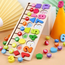 兒童益智四合一邏輯學習板：趣味顏色形狀認知多功能教具，台灣現貨供應，激發孩子多元智能發展, 1個, 四合一邏輯學習對數闆0.7, Multicolor