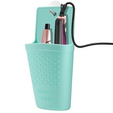 CROWATTS 내열성 실리콘 헤어 아이언 매트 및 파우치 휴대용 여행용 헤어 스트레이트너 매트 및 홀더 헤어 스타일링 도구용 1팩(민트 그린), 민트 그린