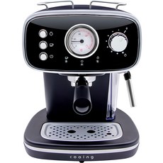cooing home appliances 2in1優質義式濃縮咖啡機, 黑色, ECM-1100BK