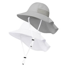 유아 방한 비니 유아 패딩 겨울모자 유아 귀달이 겨울모자 유아 겨울 모자 Cooraby 2팩 아기 햇빛 차단 모자 남아 여아 아동용 UPF 50+ 여름 조절 가능한 해변 모자