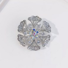 瑪妮 禮服配件 金屬造型胸針, 1個, 款5銀雪