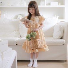 SOLO 마리아 여아동 캡소매 원피스 잠옷 여름 홈드레스