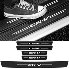 혼다 호환 CR-V 로고 용 탄소 섬유 자동차 도어 씰 프로텍터 트렁크 가드 범퍼 스티커 데칼 액세서리, 03 5pcs for CR-V