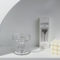 유리 향초 캔들 촛대 홀더 투명, 1개, 투명 S