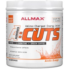 ALLMAX A:Cuts綜合胺基酸左旋肉鹼能量補充粉, 北極橙, 1個, 210克