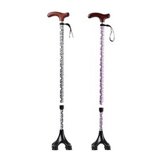 [복지용구] 노인 지팡이 가벼운 경량 할머니 장기요양보험 카본4발지팡이 EL-40S(인기), 일반구매, 보라 일반구매, 1개