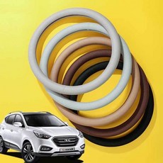 투싼ix 핸들커버 쿨메쉬 땀흡수 핸들커버, 매쉬 D컷_새들브라운, 새들브라운, 1개