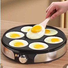 전기 7구 후라이팬 계란 에그팬 달걀 업소용 팬케이크 브, 대형 팬모델(직경 40CM)