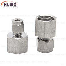 BSP OD 커넥터 스테인레스 스틸 더블 튜브 304 페룰 암나사 10MM 8MM 압축 12MM 피팅, 1/8, Pipe 3mm