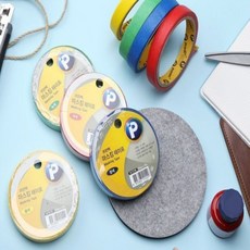 으나점빵 컬러 마스킹 테이프 15mm 꾸미기스티커, 빨강