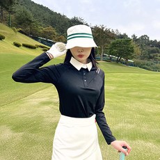女款拼色高爾夫長袖T恤