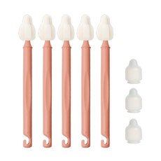 하이비 몽글이 젖병 젖꼭지 텀블러 세척솔, 1세트, 롱미니솔5P+먼지캡3P / 코랄