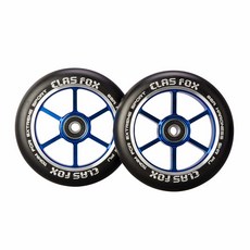 CLAS FOX 110mm 원 페어 프로 스턴트 스쿠터 휠 ABEC-9 베어링 CNC 메탈 코어 (2개), Black PU Blue Core