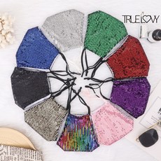 트루러비 올튼 3D 입체 스팽글 블링 반짝이 손세탁 끈조절 패션 얼굴커버 면 마스크