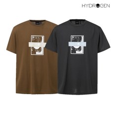 [AK플라자] [하이드로겐] 유니 스컬 박스로고 그래픽 티셔츠 H31E2TR253