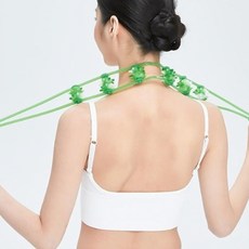 까마느 원목 효자손 등 마사지기 롤러 기구, 1개, 그린