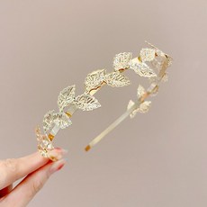 월계관 머리띠 파티용품 티 엔틱 공연 촬영 브라이덜샤워 코스튬 화관 셀프웨딩 웨딩, 12골드 무엽 머리띠