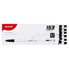 모나미/153볼펜 (0.7/12pcs), 검정, 12개