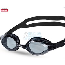 【FASPORT】台灣製 黑貂 泳鏡 SABLE SB-902ST 長泳型 塑鋼鏡片, 1個, 平光泳鏡(無度數)全黑色