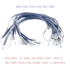 10Pcs 25cm EV3 데이터 라인 크리스탈 커넥터 소프트 케이블 모터 빌딩 블록 레고 Mindstorms NXT 45544 벽, 01 25cm 1set(10pcs), 01 Dark Grey Wire