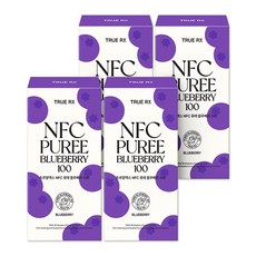 트루알엑스 NFC 고함량 블루베리 퓨레 100% 하이부쉬블루베리 안토시아닌 14포, 4박스, 266g