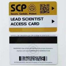 SCP scp 재단 키 만능 카드 1 2 3 4 5 등급, LEAD SCIENTIST