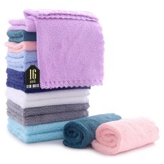 16팩 용 세수 수건 - 고급 멀티컬러 산호 플리스 - 16 Pack Baby Washcloths - Luxury Multicolor Coral Fleece - Extra A, 다채로운, N/A, 1개