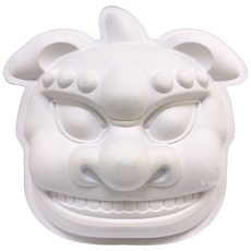 大獅頭 空白面具 /一袋10個入(促199) 弄獅 舞獅 DIY 紙面具 兒童彩繪面具 動物面具 白色面具 造型面具 紙漿面具 AA5207, 一個入